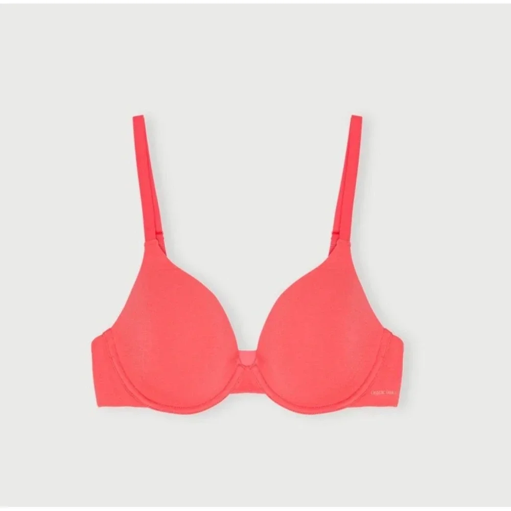 Organic Cotton Basics Coral Orange T-Shirt Bra 40D Organic Wired Lightly Padded